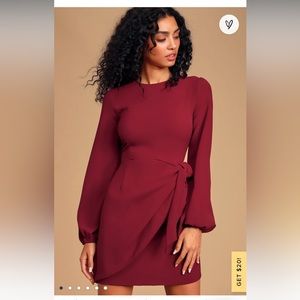 Lulu’s long sleeve tie front skater dress